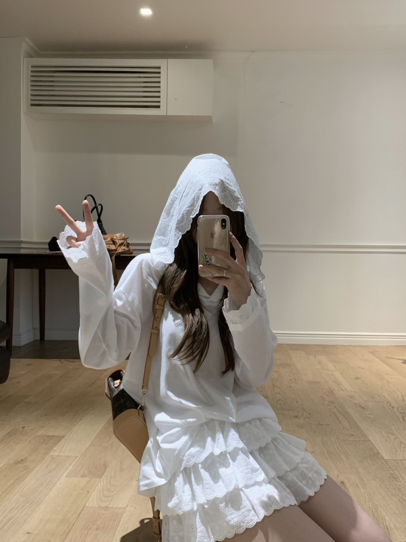 VIRKIN韓國直郵㊣女裝新品25春夏推薦熱賣休閑長袖T恤連帽衫VIRKIN長袖T恤