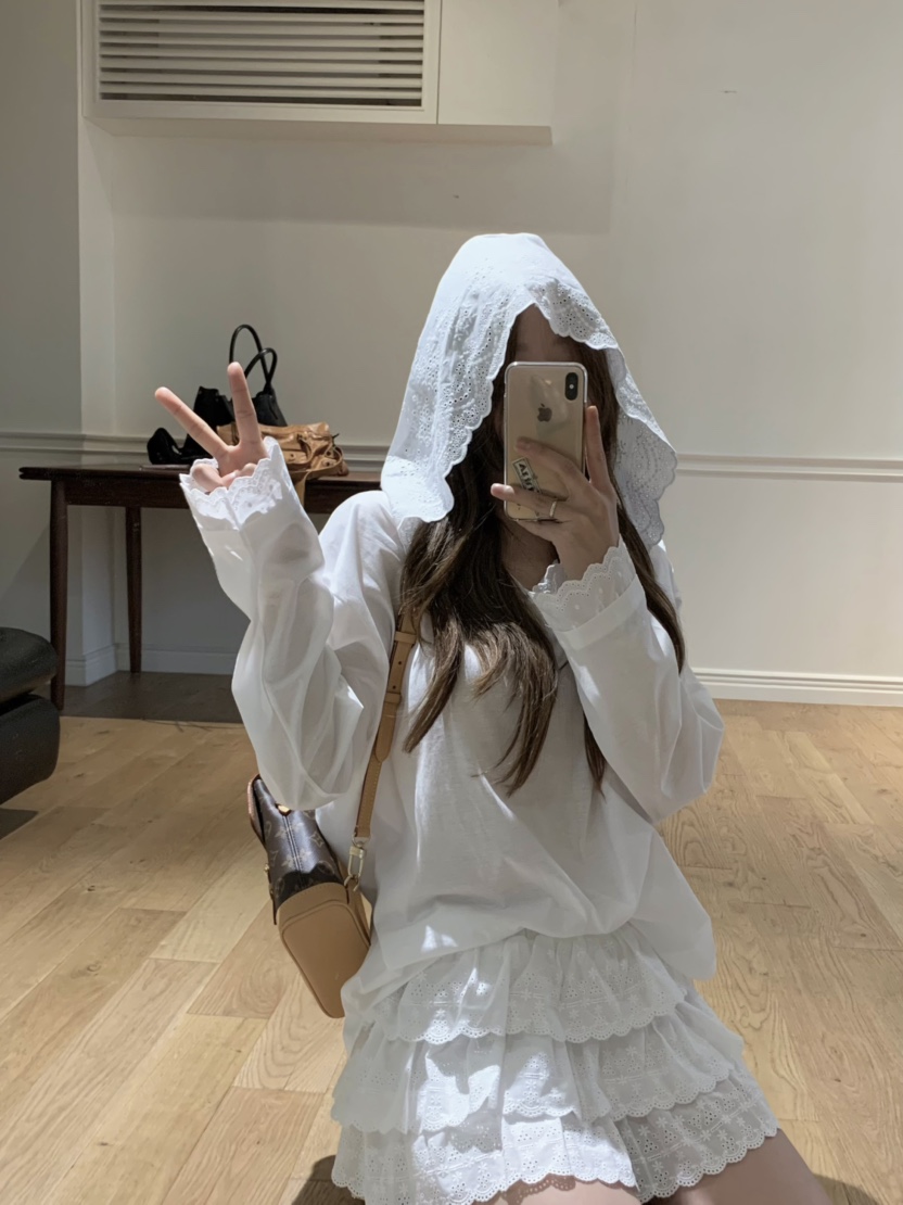 VIRKIN韓國直郵㊣女裝新品25春夏推薦熱賣休閑長袖T恤連帽衫VIRKIN長袖T恤