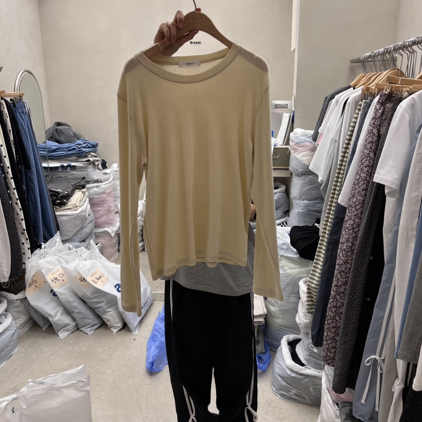 BREEZE韓國直郵㊣東大門實拍女裝新品熱賣休閑時尚人氣長袖T恤BREEZE長袖T恤圖色3