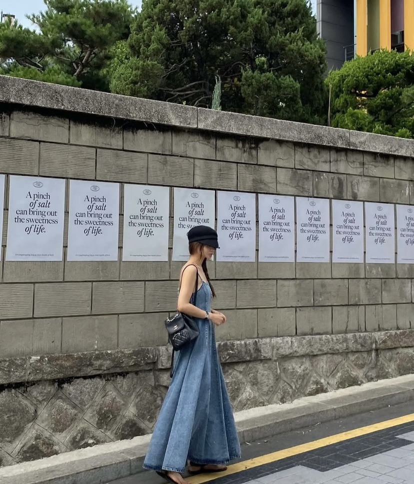 VIRKIN直郵韓國代購㊣女裝新品推薦熱賣休閑時尚連衣裙喇叭VIRKIN連衣裙