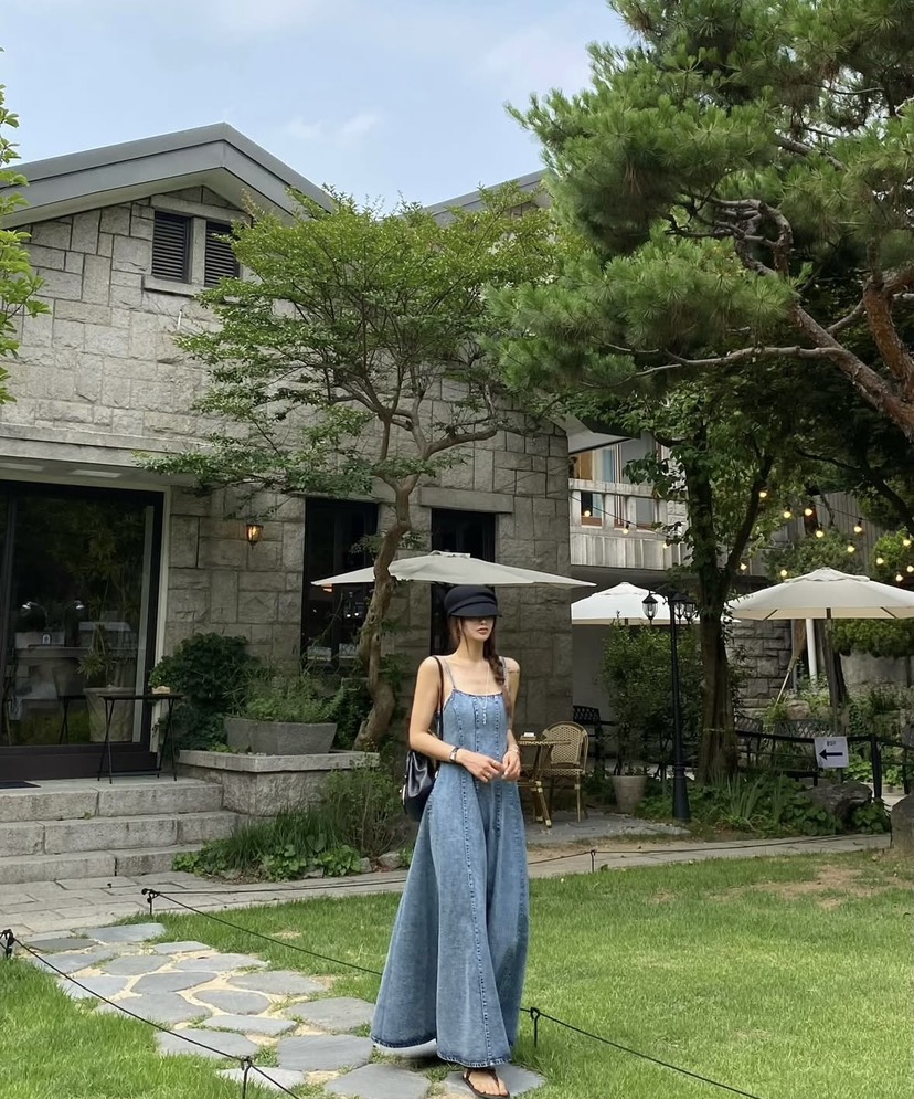VIRKIN直郵韓國代購㊣女裝新品推薦熱賣休閑時尚連衣裙喇叭VIRKIN連衣裙
