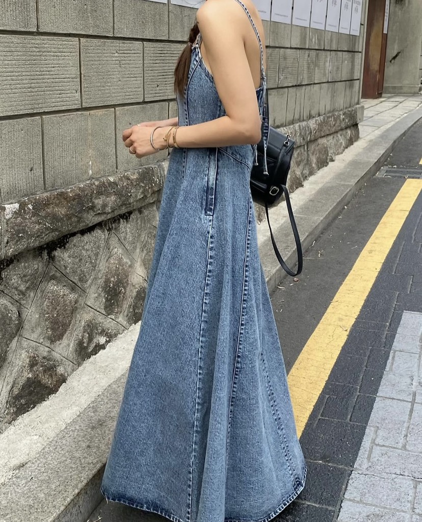 VIRKIN直郵韓國代購㊣女裝新品推薦熱賣休閑時尚連衣裙喇叭VIRKIN連衣裙