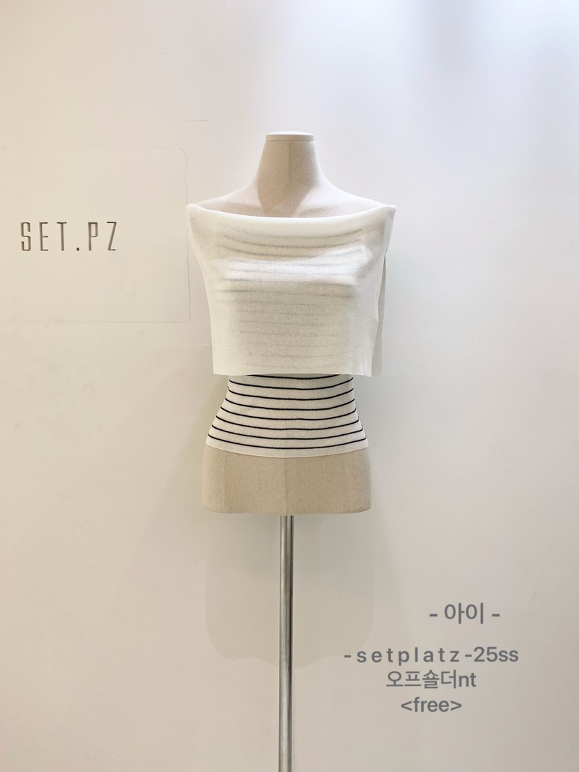 SETPLATZ直郵韓國代購㊣女裝新品25春夏休閑時尚針織衫露肩PLATZCLASSIC針織衫
