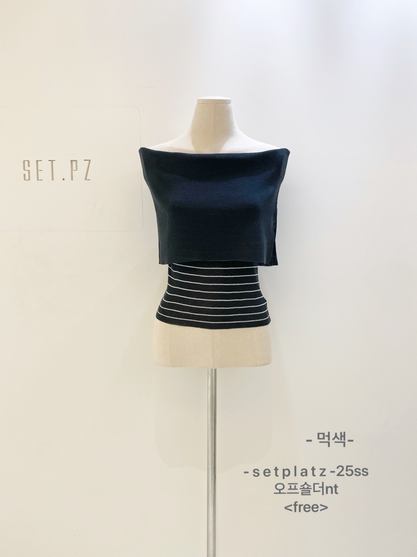 SETPLATZ直郵韓國代購㊣女裝新品25春夏休閑時尚針織衫露肩PLATZCLASSIC針織衫圖色3