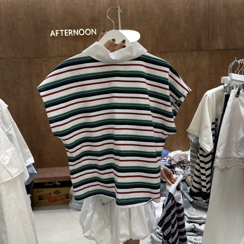 AFTERNOON-P韓國㊣直郵東大門代購女裝新款25春夏時尚熱賣T恤AFTERNOONT恤