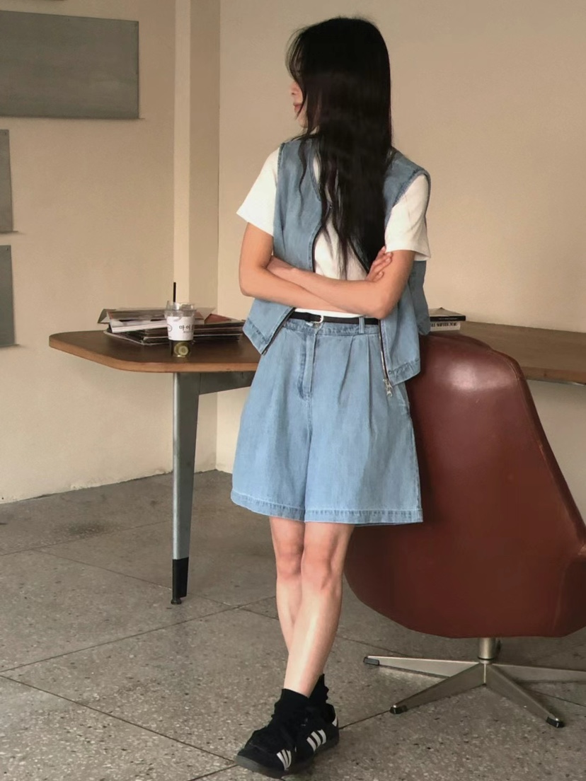 ONDO-P韓國直郵女裝新款時尚熱賣25春夏推薦職業短褲喇叭亞麻ONDO-P短褲