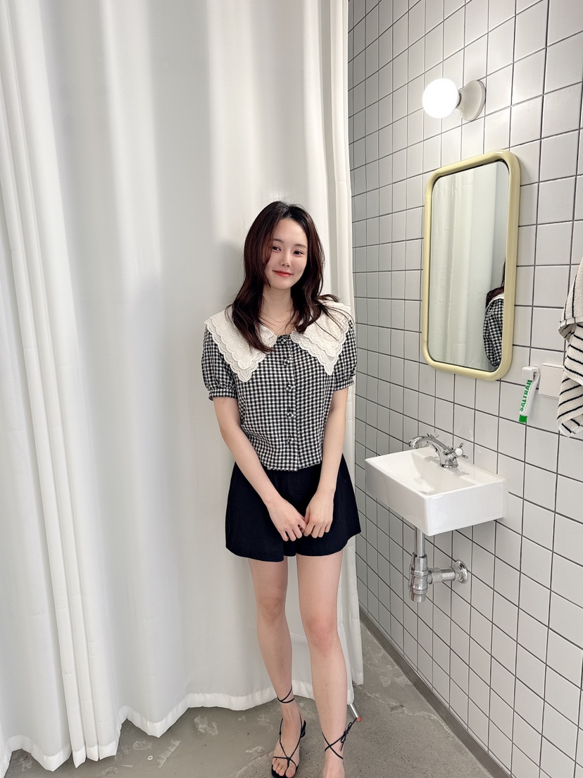 BE&amp;BE東大門實拍女裝新款休閑人氣25春夏職業襯衫蕾絲衫BE&be襯衫/蕾絲衫