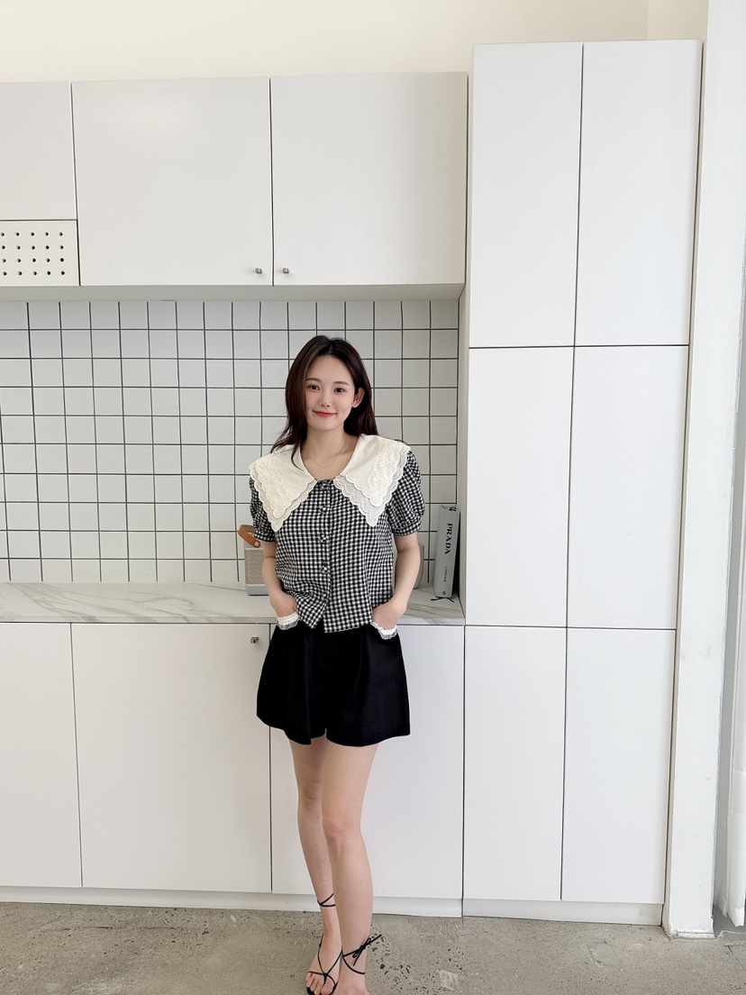BE&amp;BE東大門實拍女裝新款休閑人氣25春夏職業襯衫蕾絲衫BE&be襯衫/蕾絲衫