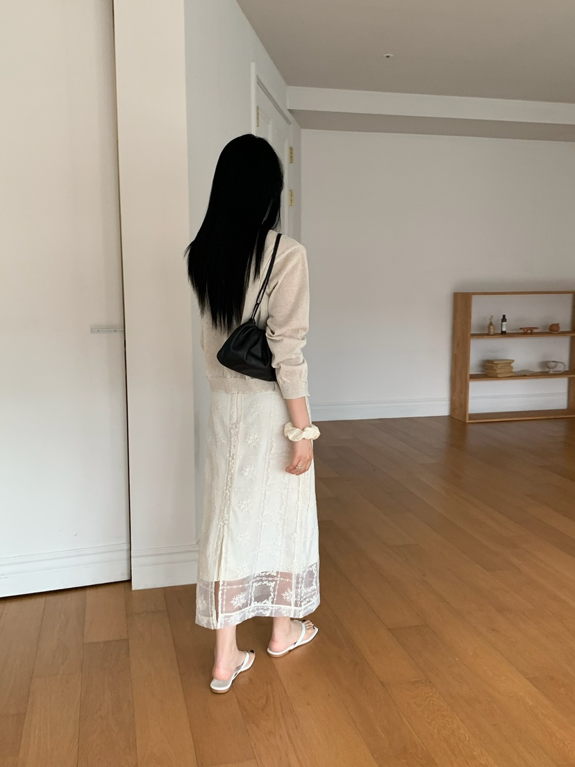SORBET韓國直郵女裝新款熱賣人氣真品休閑職業時尚25春夏長裙SORBET/flat white長裙