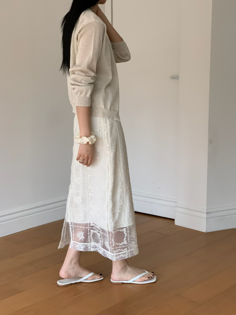 SORBET韓國直郵女裝新款熱賣人氣真品休閑職業時尚25春夏長裙SORBET/flat white長裙