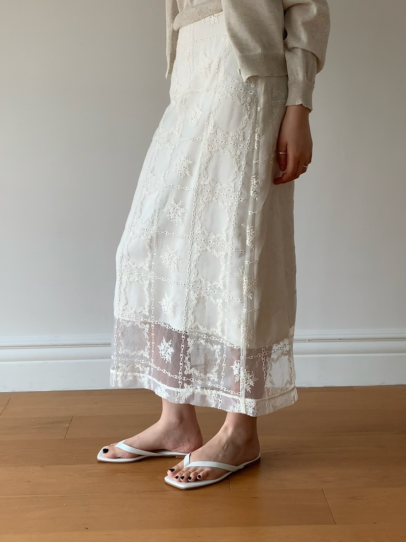 SORBET韓國直郵女裝新款熱賣人氣真品休閑職業時尚25春夏長裙SORBET/flat white長裙