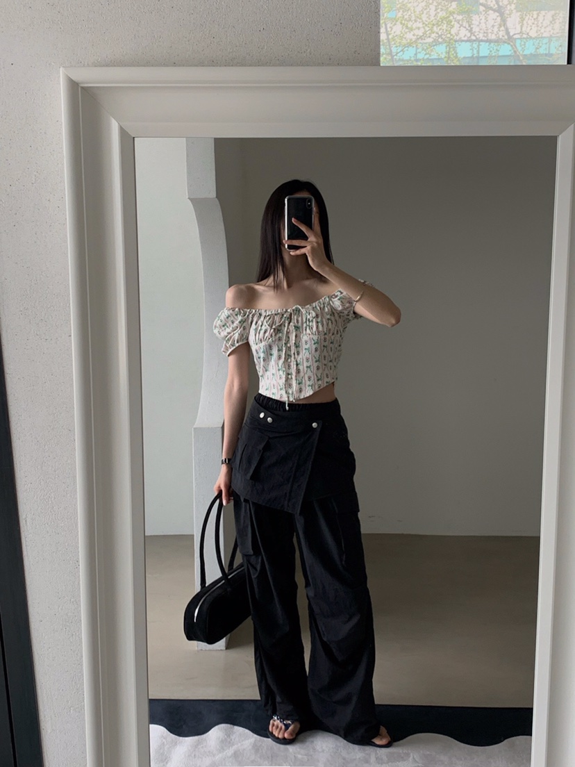 VERANDA東大門代購女士新款時尚職業休閑25春夏推薦裙褲可拆卸VERANDA裙褲