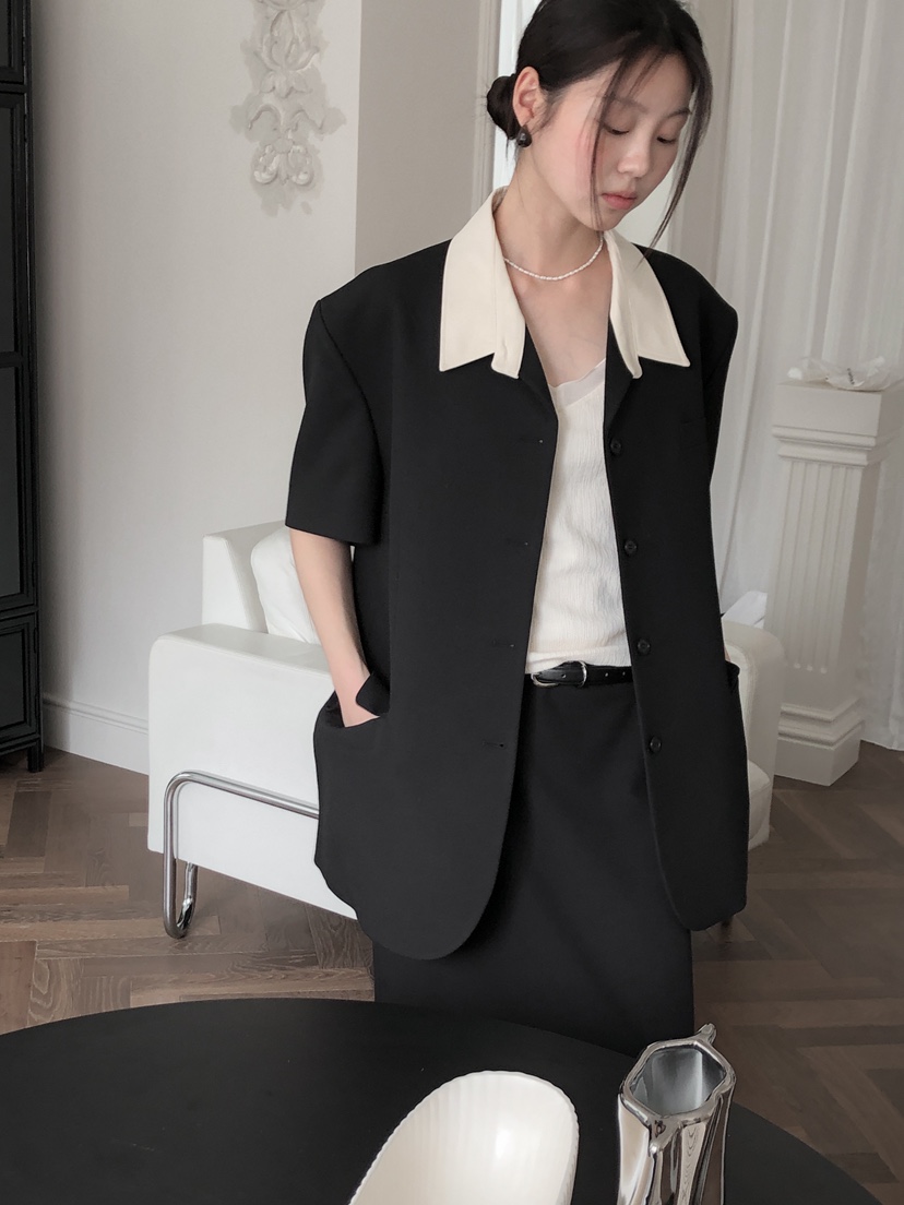 LE BUTTER韓國代購女士新品25春夏休閑時尚人氣熱賣職業夾克LE BUTTER夾克