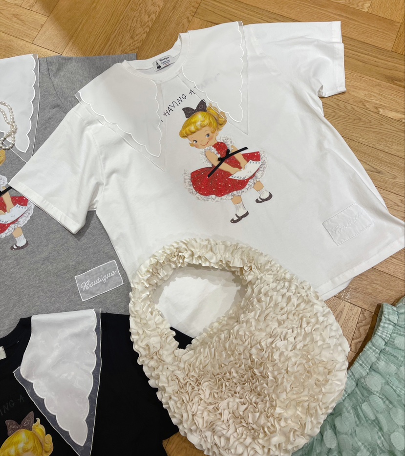 BOUTIQUE-L韓國直郵女裝新品25春夏真品人氣推薦休閑職業T恤BOUTIQUE-LT恤