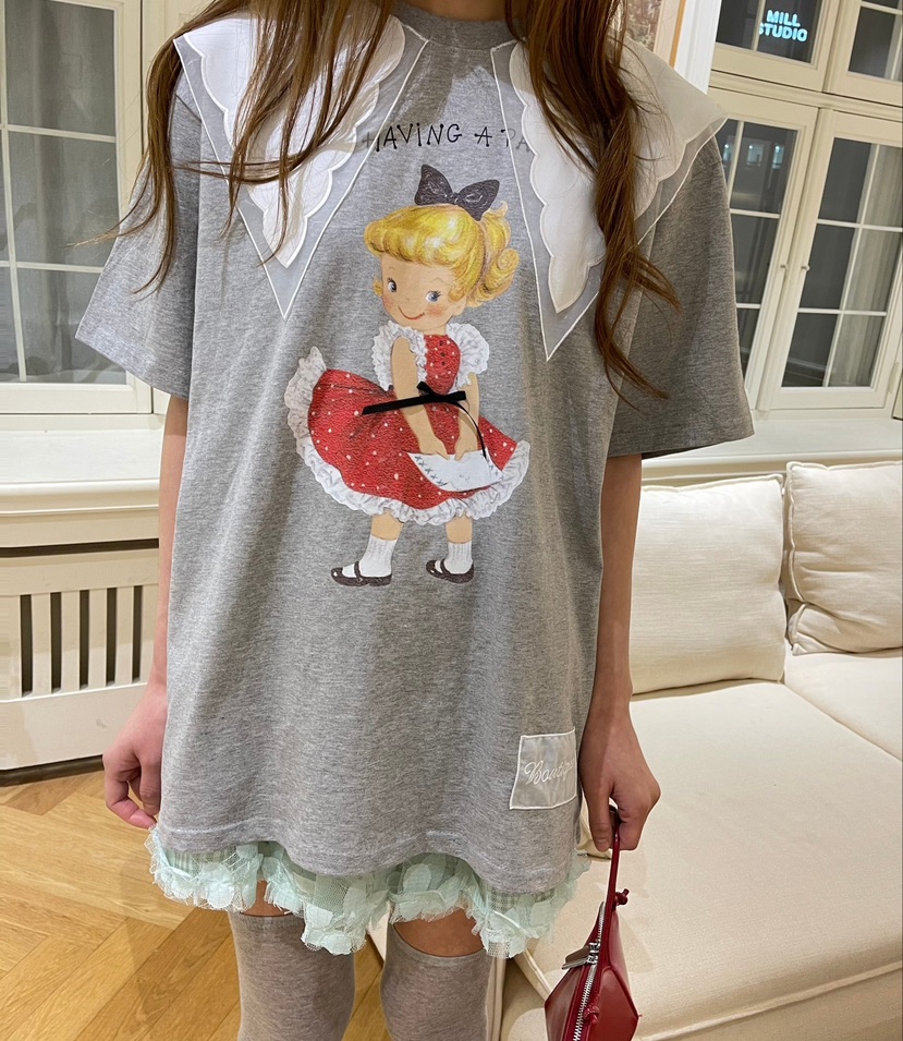 BOUTIQUE-L韓國直郵女裝新品25春夏真品人氣推薦休閑職業T恤BOUTIQUE-LT恤