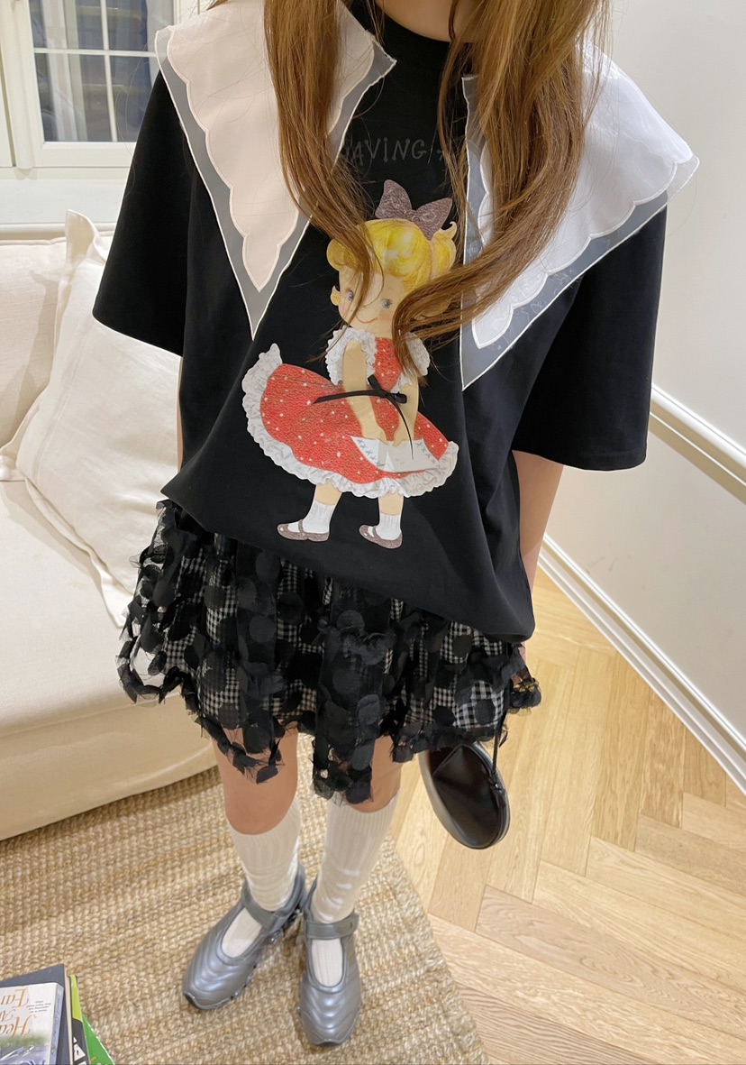 BOUTIQUE-L韓國直郵女裝新品25春夏真品人氣推薦休閑職業T恤BOUTIQUE-LT恤