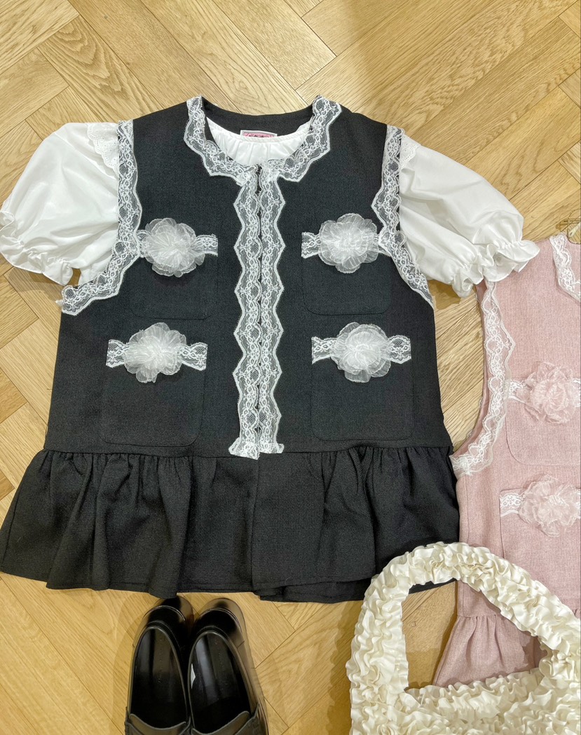 BOUTIQUE-L韓國直郵女士新款25春夏休閑時尚馬甲不含內搭花呢BOUTIQUE-L馬甲