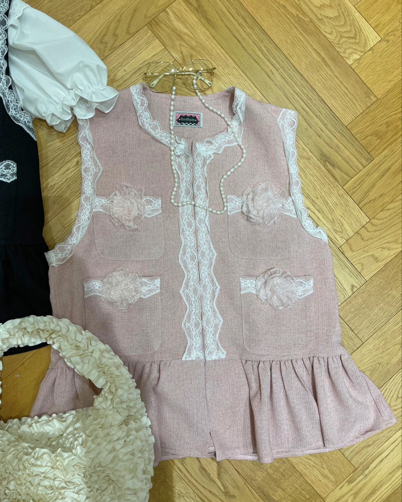 BOUTIQUE-L韓國直郵女士新款25春夏休閑時尚馬甲不含內搭花呢BOUTIQUE-L馬甲