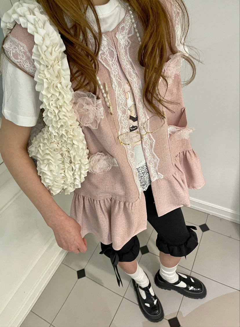 BOUTIQUE-L韓國直郵女士新款25春夏休閑時尚馬甲不含內搭花呢BOUTIQUE-L馬甲