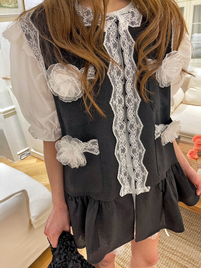 BOUTIQUE-L韓國直郵女士新款25春夏休閑時尚馬甲不含內搭花呢BOUTIQUE-L馬甲
