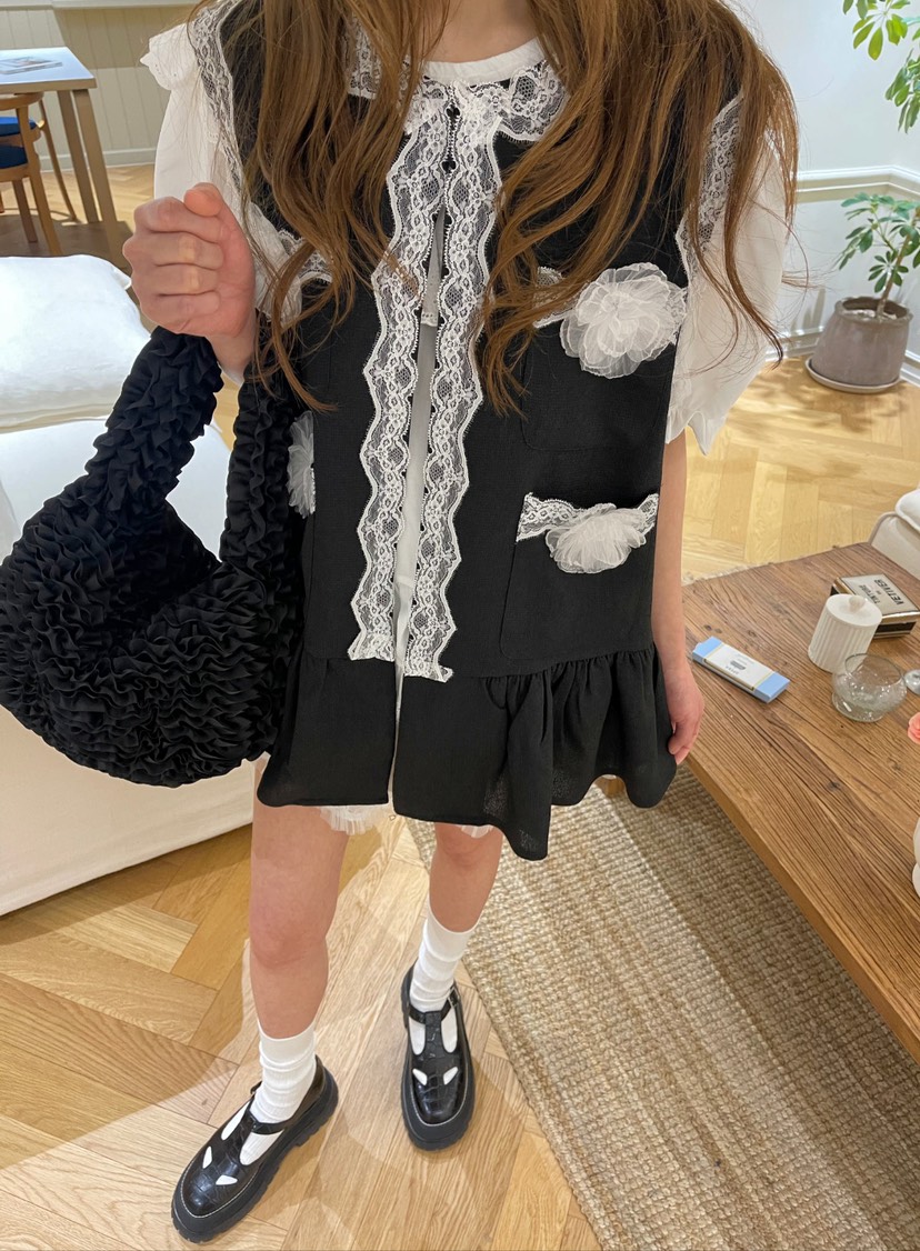 BOUTIQUE-L韓國直郵女士新款25春夏休閑時尚馬甲不含內搭花呢BOUTIQUE-L馬甲