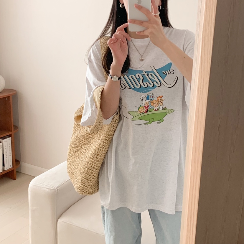 FROMJINI韓國直郵女士新款職業人氣休閑熱賣25春夏推薦真品T恤FROMJINIT恤