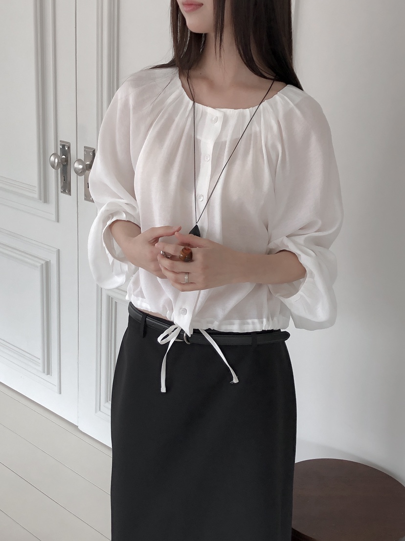 LE BUTTER韓國直郵女裝新品25春夏真品職業時尚襯衫蕾絲衫LE BUTTER襯衫/蕾絲衫