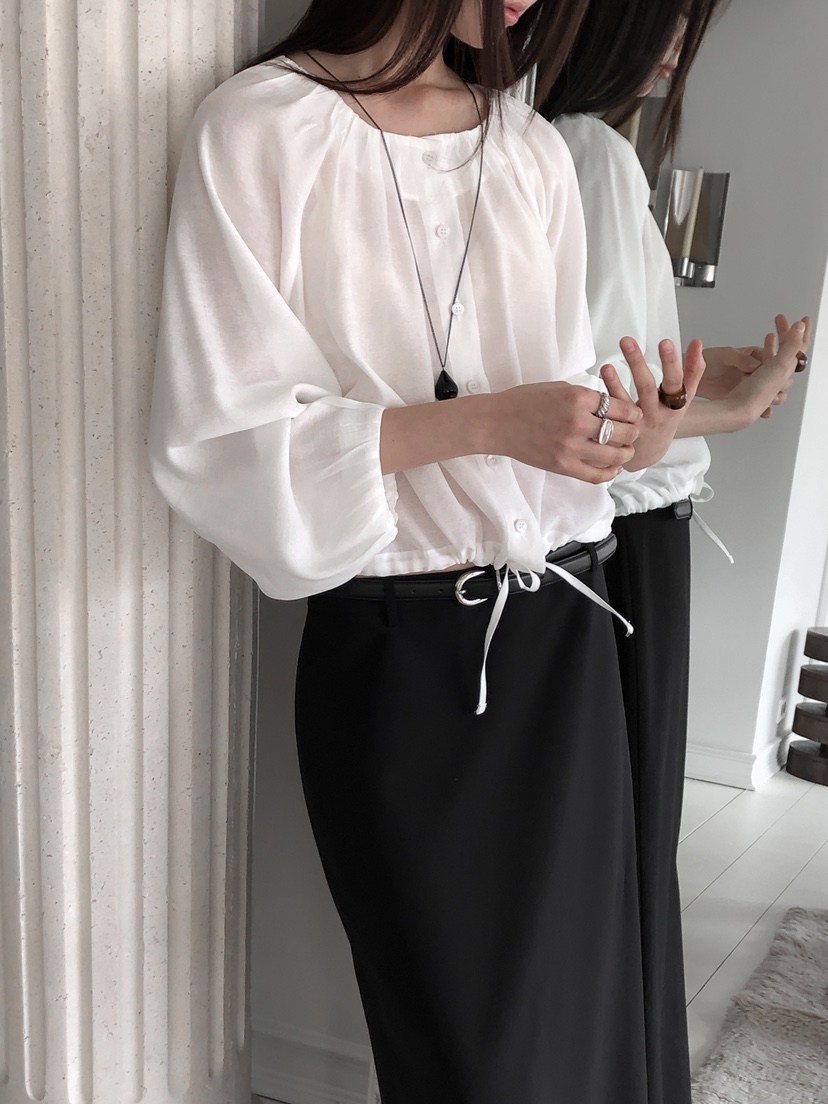LE BUTTER韓國直郵女裝新品25春夏真品職業時尚襯衫蕾絲衫LE BUTTER襯衫/蕾絲衫圖色2
