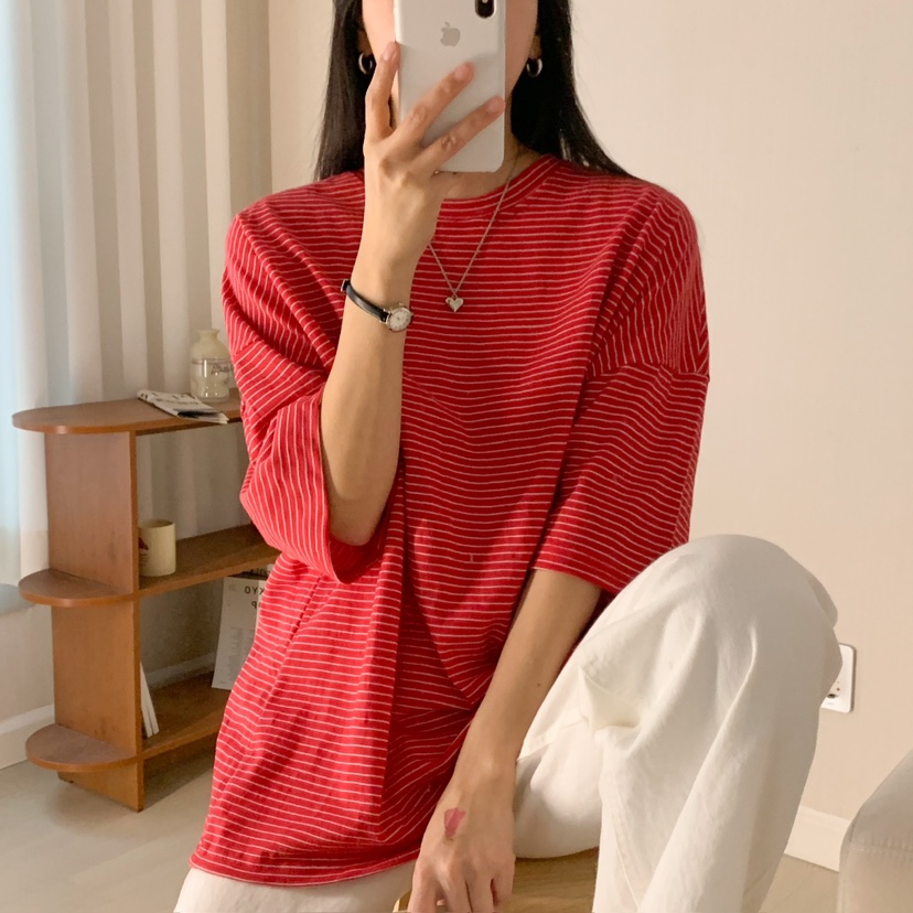 HELLO JINI東大門代購女裝新款時尚人氣休閑25春夏真品T恤HELLO JINIT恤