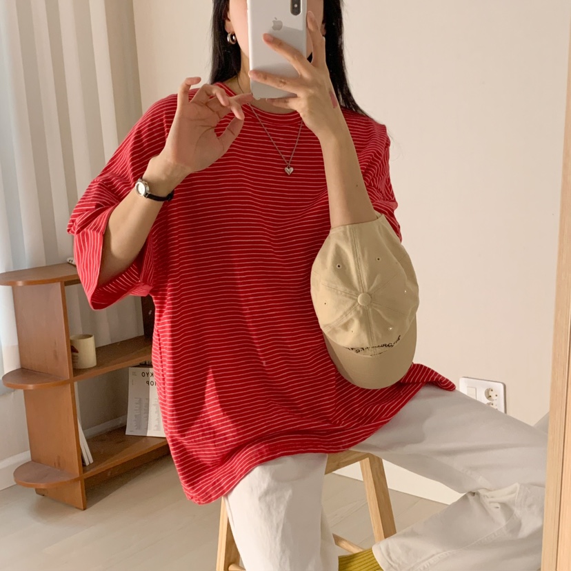 HELLO JINI東大門代購女裝新款時尚人氣休閑25春夏真品T恤HELLO JINIT恤