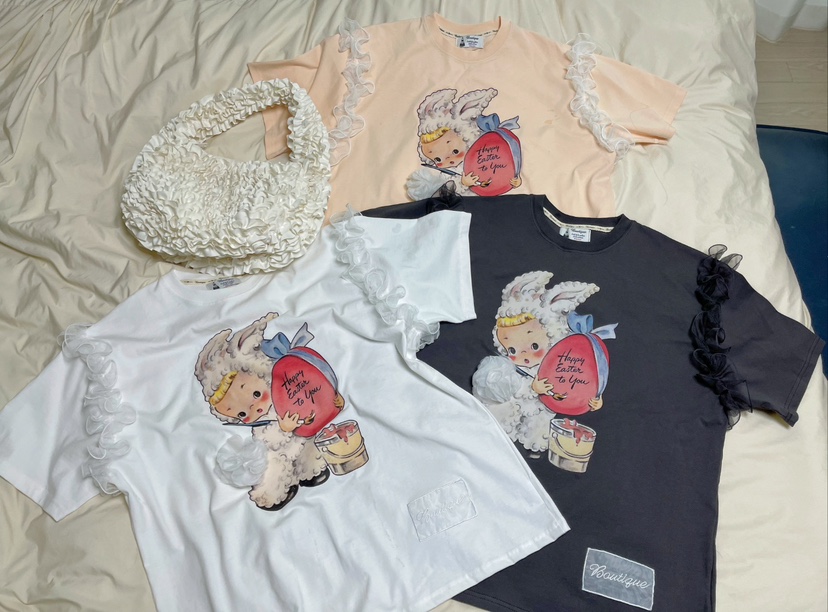 BOUTIQUE-L韓國代購女裝新品25春夏真品熱賣時尚人氣休閑T恤BOUTIQUE-LT恤