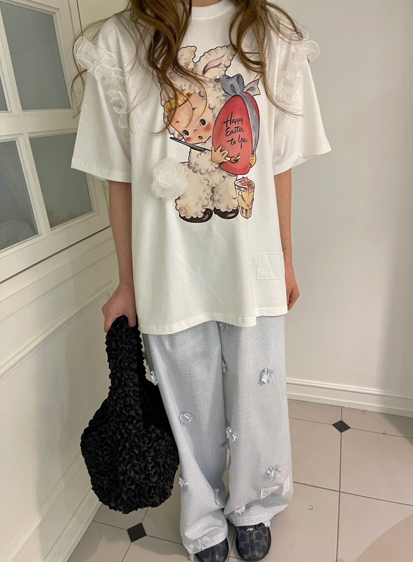 BOUTIQUE-L韓國代購女裝新品25春夏真品熱賣時尚人氣休閑T恤BOUTIQUE-LT恤