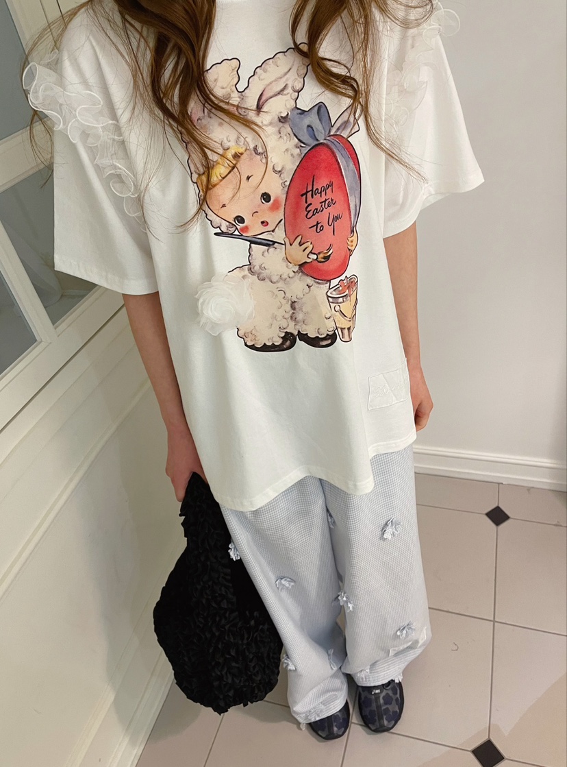BOUTIQUE-L韓國代購女裝新品25春夏真品熱賣時尚人氣休閑T恤BOUTIQUE-LT恤