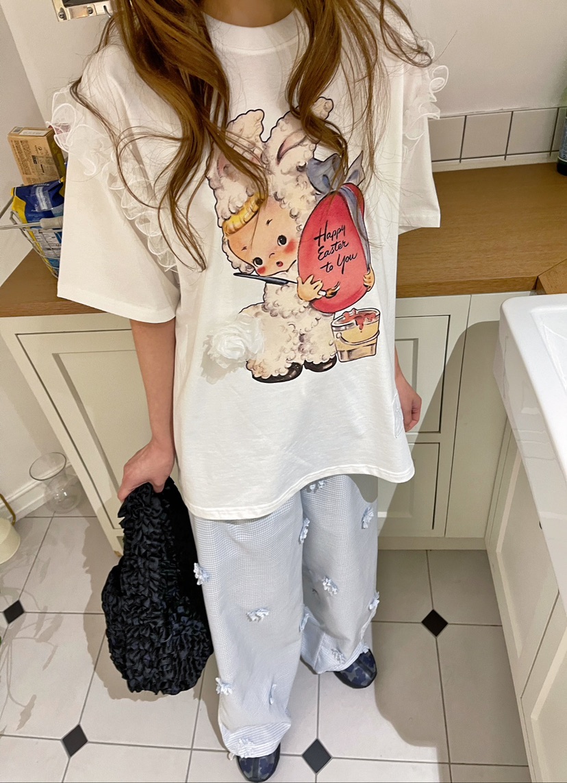 BOUTIQUE-L韓國代購女裝新品25春夏真品熱賣時尚人氣休閑T恤BOUTIQUE-LT恤
