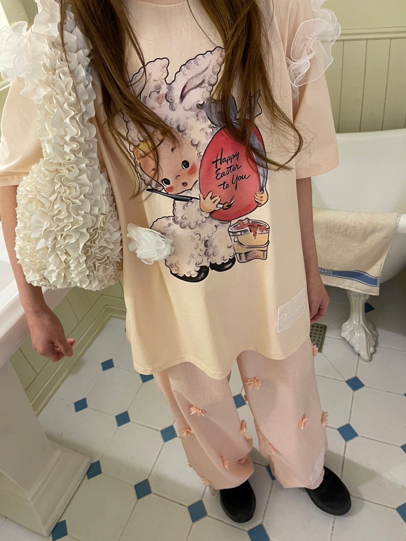 BOUTIQUE-L韓國代購女裝新品25春夏真品熱賣時尚人氣休閑T恤BOUTIQUE-LT恤