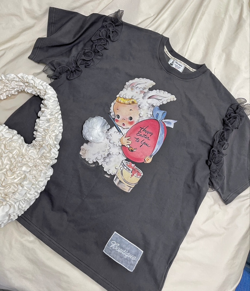 BOUTIQUE-L韓國代購女裝新品25春夏真品熱賣時尚人氣休閑T恤BOUTIQUE-LT恤