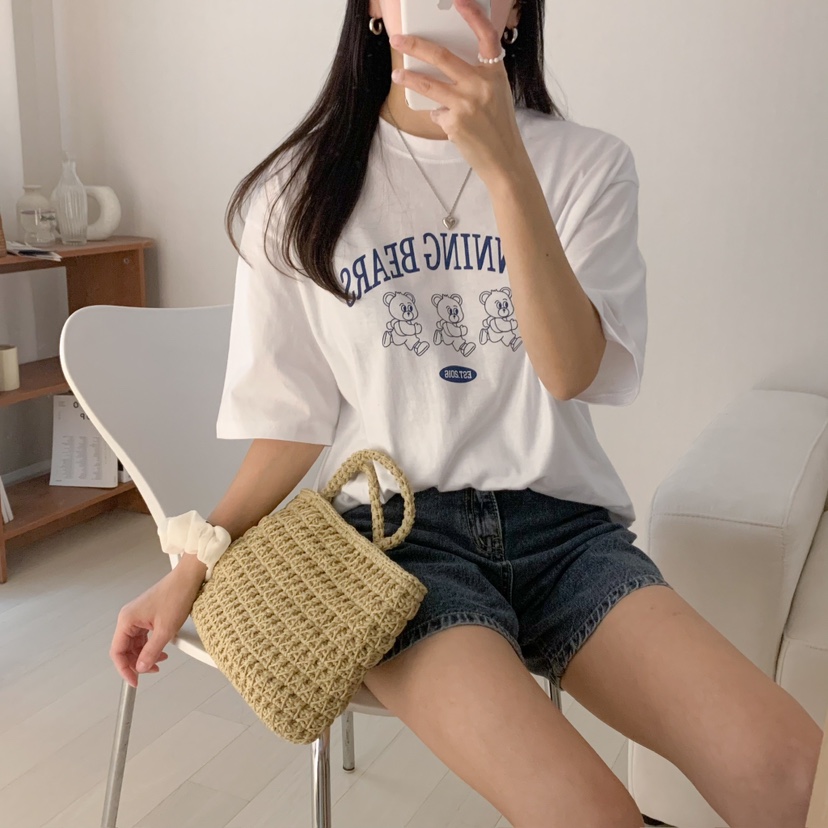 FROMJINI韓國代購女裝新品25春夏熱賣休閑時尚人氣真品職業T恤FROMJINIT恤圖色2