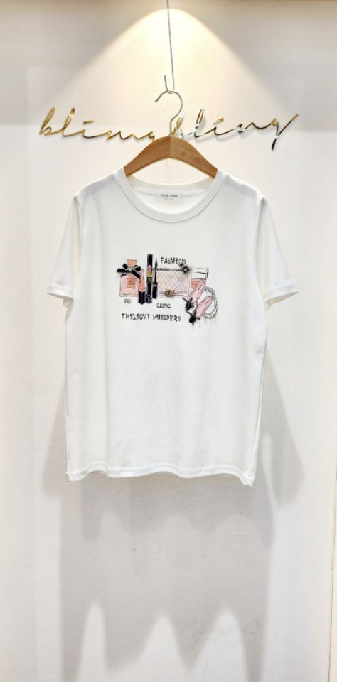 RICO韓國直郵女裝新品25春夏時尚人氣休閑推薦真品熱賣職業T恤bling bling/RICOT恤圖色2