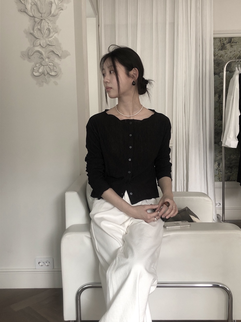 LE BUTTER韓國直郵女裝新款推薦熱賣真品休閑25春夏長袖T恤開衫LE BUTTER長袖T恤