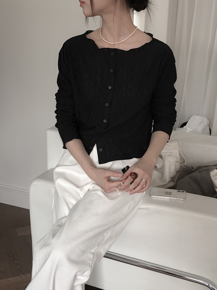 LE BUTTER韓國直郵女裝新款推薦熱賣真品休閑25春夏長袖T恤開衫LE BUTTER長袖T恤