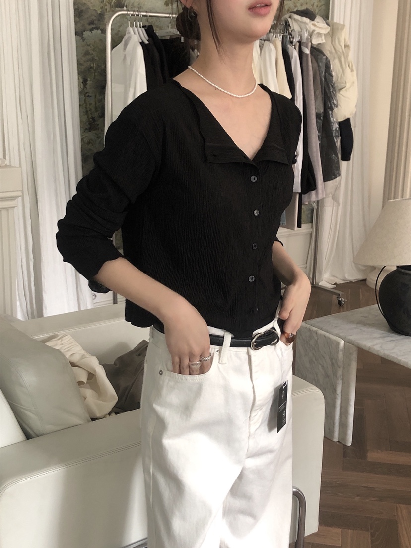 LE BUTTER韓國直郵女裝新款推薦熱賣真品休閑25春夏長袖T恤開衫LE BUTTER長袖T恤
