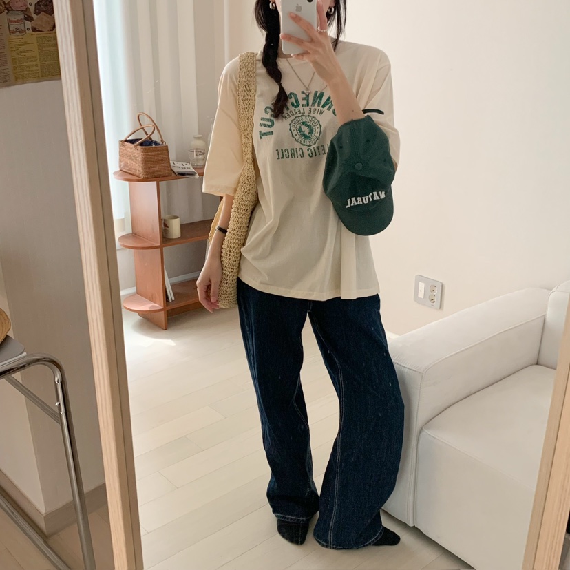 HELLO JINI東大門實拍女士新品25春夏職業真品人氣休閑T恤HELLO JINIT恤