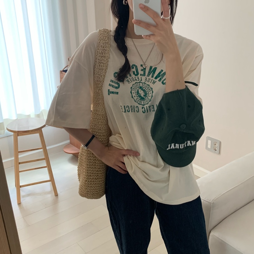 HELLO JINI東大門實拍女士新品25春夏職業真品人氣休閑T恤HELLO JINIT恤
