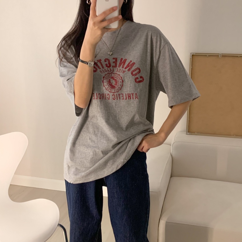 HELLO JINI東大門實拍女士新品25春夏職業真品人氣休閑T恤HELLO JINIT恤