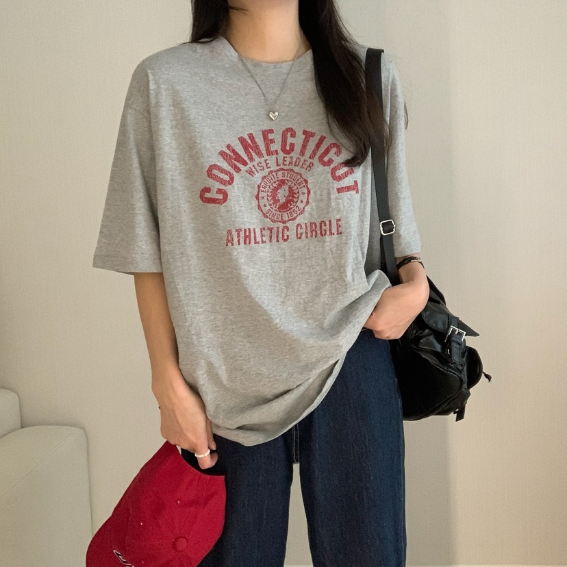 HELLO JINI東大門實拍女士新品25春夏職業真品人氣休閑T恤HELLO JINIT恤