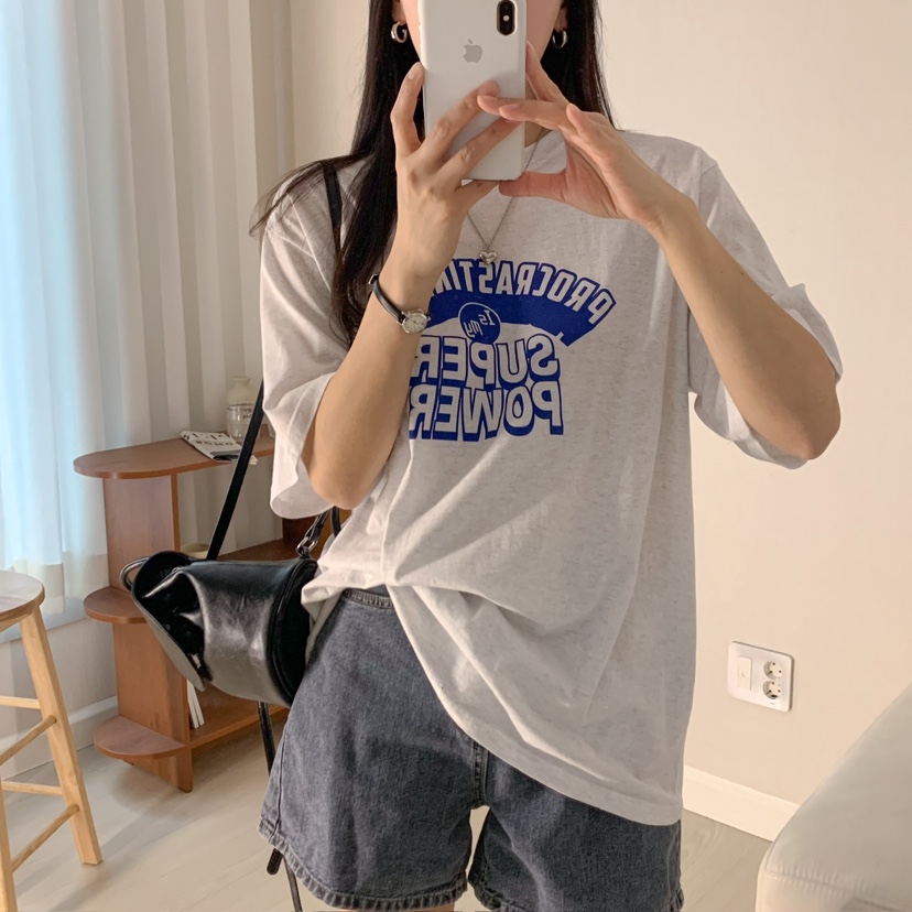 HELLO JINI韓國代購女士新品25春夏職業人氣時尚熱賣休閑T恤HELLO JINIT恤