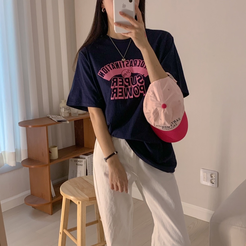 HELLO JINI韓國代購女士新品25春夏職業人氣時尚熱賣休閑T恤HELLO JINIT恤