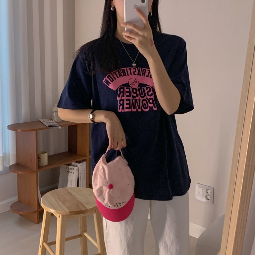 HELLO JINI韓國代購女士新品25春夏職業人氣時尚熱賣休閑T恤HELLO JINIT恤