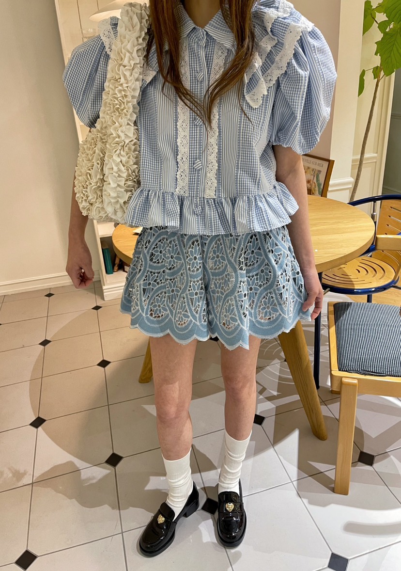 BOUTIQUE-L韓國代購女裝新款熱賣人氣時尚休閑推薦襯衫蕾絲衫BOUTIQUE-L襯衫/蕾絲衫
