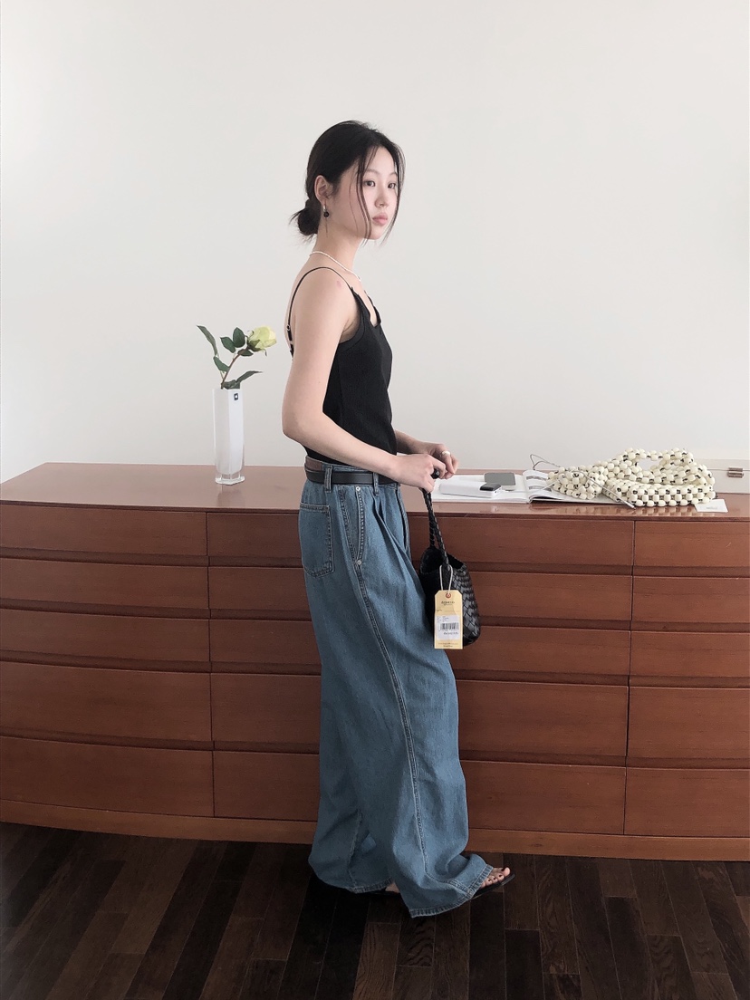 LE BUTTER東大門實拍女裝新品推薦熱賣人氣時尚牛仔褲雙層LE BUTTER牛仔褲